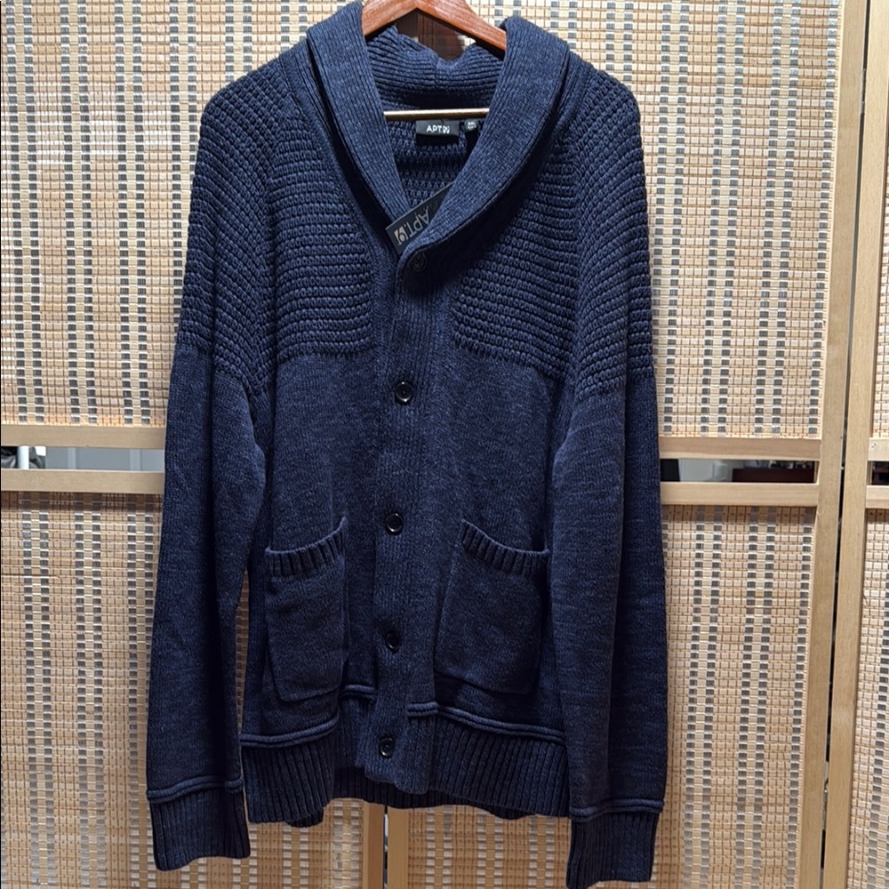 Apt. 9 Blue Shawl Collar Cardigan Sweater
